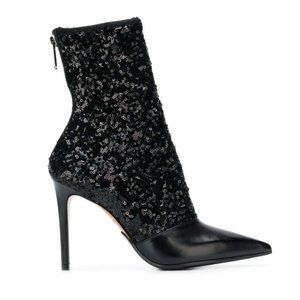 NWOT Balmain Fay Sequin Leather Ankle Boot